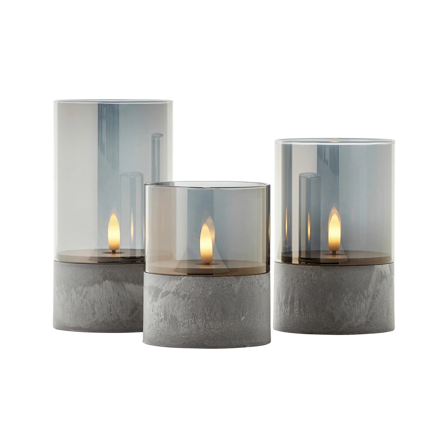 BRILLIANT Lampe De Table LED Bougie, Gris/gris Fumé 3 BRILLIANT Lampe De Table LED Bougie, Gris/gris Fumé