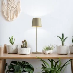 BRILLIANT Lampe De Table LED Kaami, Dimmable, Or Mat